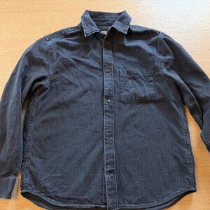 H&M Regular Fit Black Denim Shirt